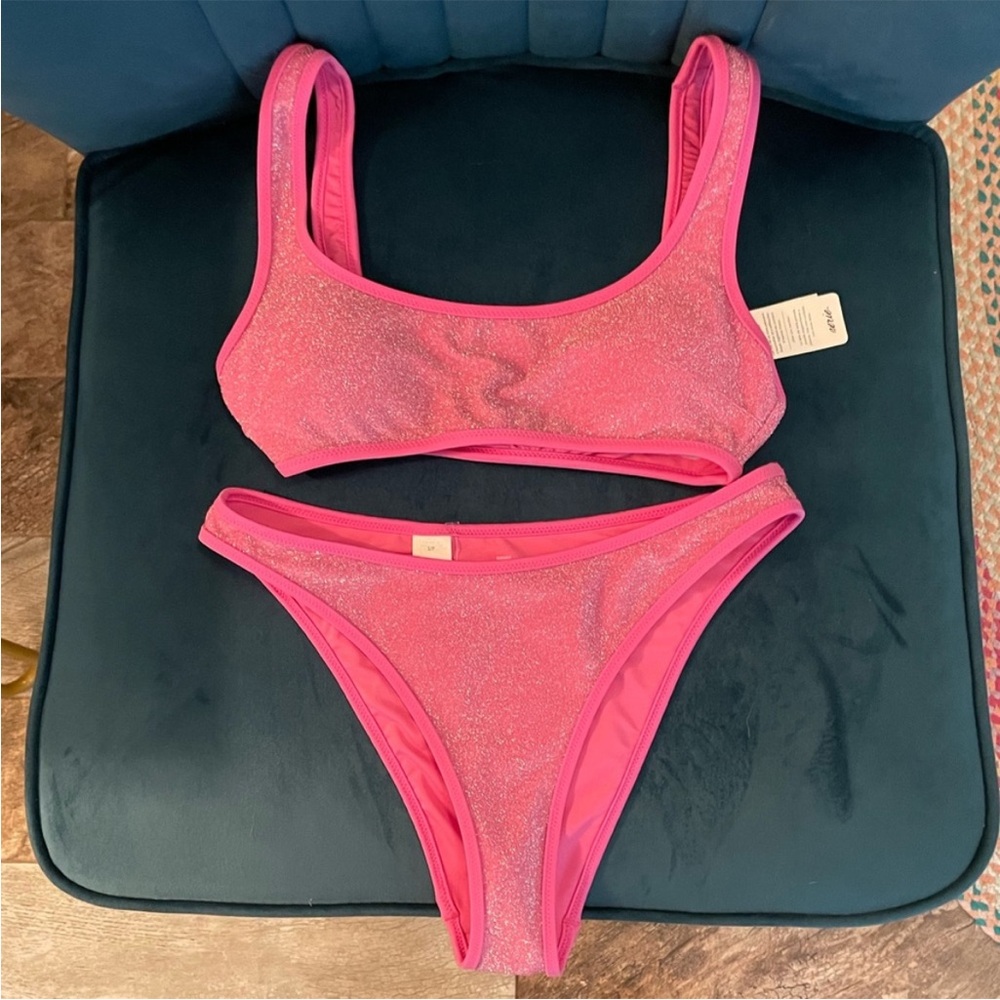 ***ISO*** aerie pink sparkle bikini size SMALL